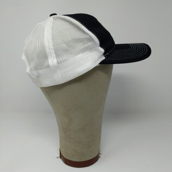 Port Authority Snapback Meshback Hat Embroidered ZLL Black White - Picture 6 of 12